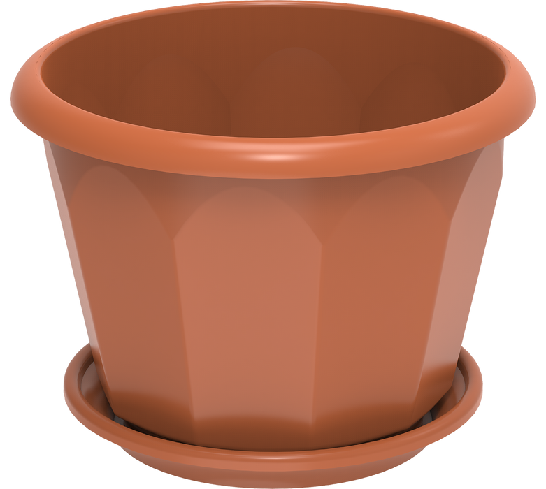 Cosmoplast Hexagonal Flower Pot W/Tray