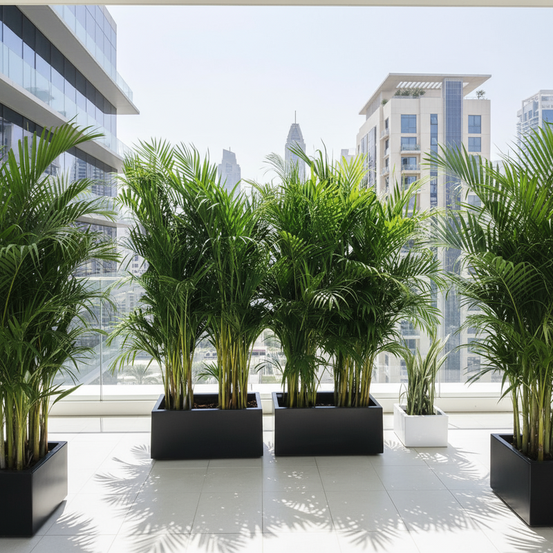 Areca Palm  1.2-1.5m Outdoor In Fiber Glass Pot (GRP)(70x30x30)