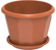 Cosmoplast Hexagonal Flower Pot W/Tray - Greensouq -