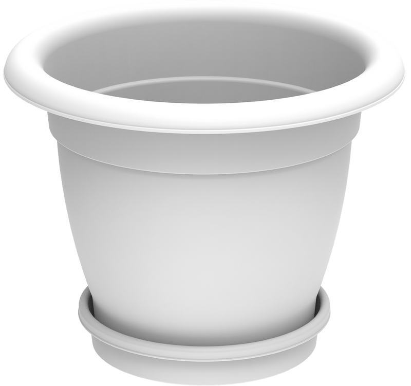 Cosmoplast Round Planter 20" W/Tray - Greensouq -