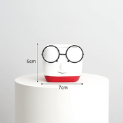 Geometric Textured Ceramic Planter (Height 6cm x width 7cm) - Greensouq -