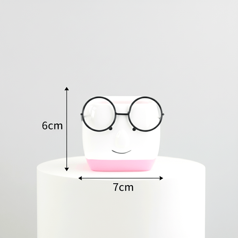 Geometric Textured Ceramic Planter (Height 6cm x width 7cm) - Greensouq -