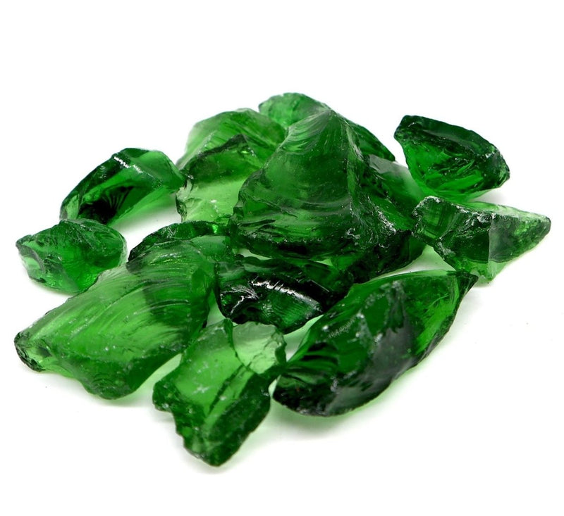 Green Glass Mulch | Tumbled Green Glass | landscaping material, recycled glass, traditional mulche - Greensouq -