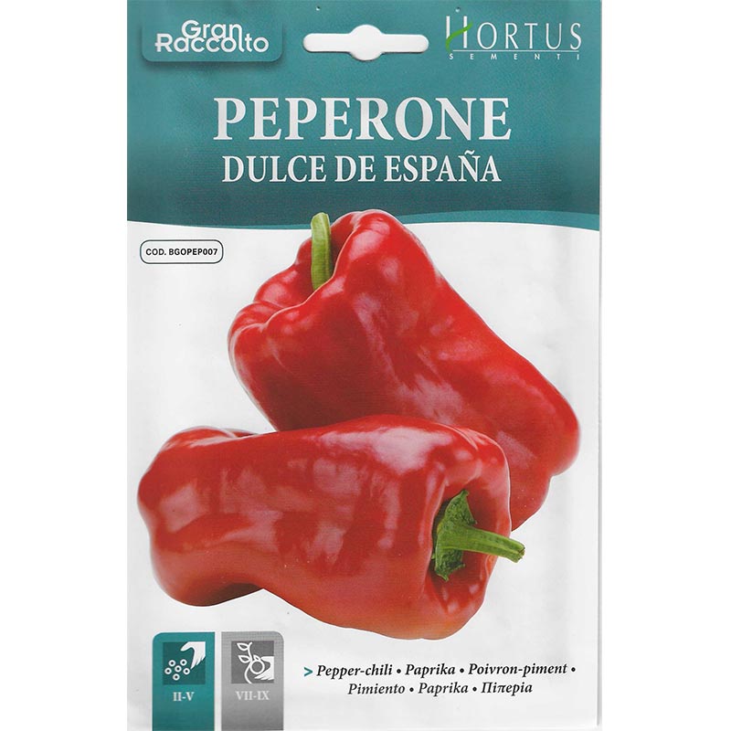 Pepper Chilli "Peperone Dulce De Espana" Seeds by Hortus - Greensouq -