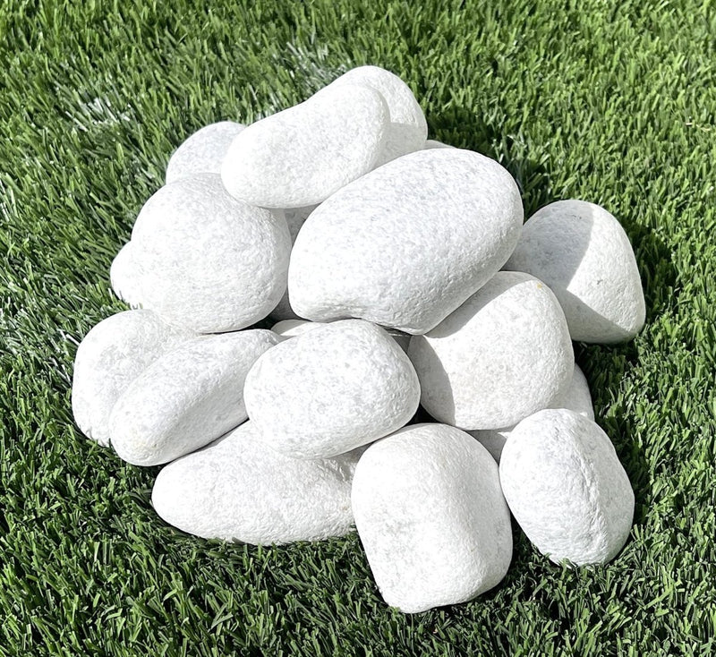 White Marble Pebbles 20KG Bag - Greensouq -