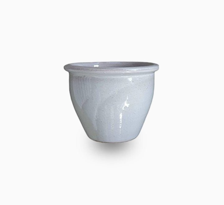 White Rolled Rim Pot - Greensouq -