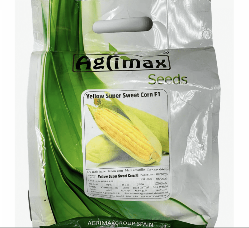 Yellow Super Sweet Corn Seeds "Hybrid F1" by Agrimax 10000 seeds - Greensouq -