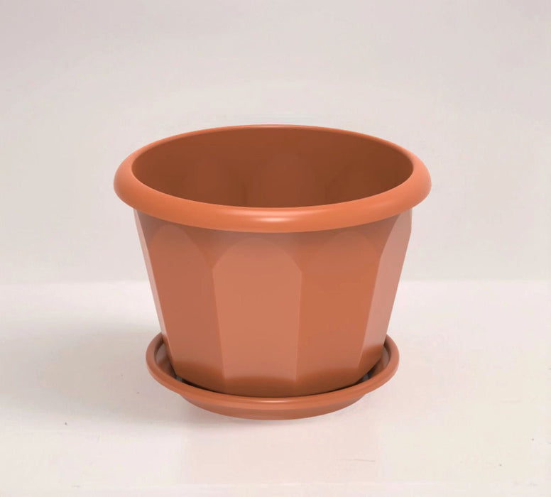 Cosmoplast Hexagonal Flower Pot W/Tray