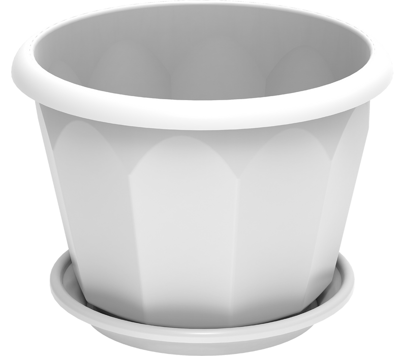 Cosmoplast Hexagonal Flower Pot W:Tray Green Souq