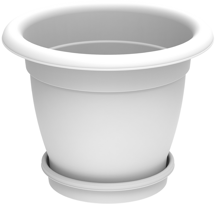 Cosmoplast Round Planter 20 W:Tray Green Souq