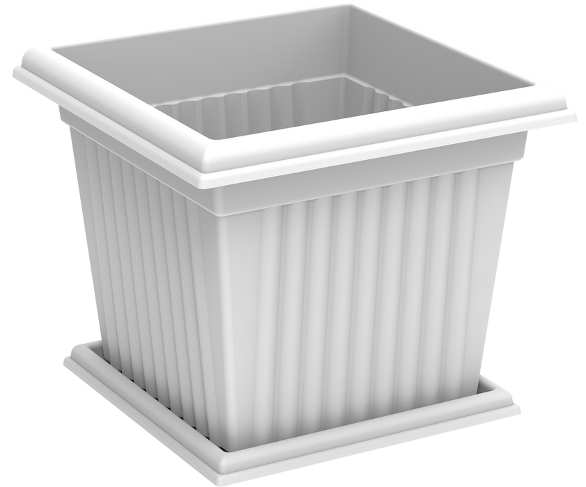 Cosmoplast Square Planter With-Tray Green Souq