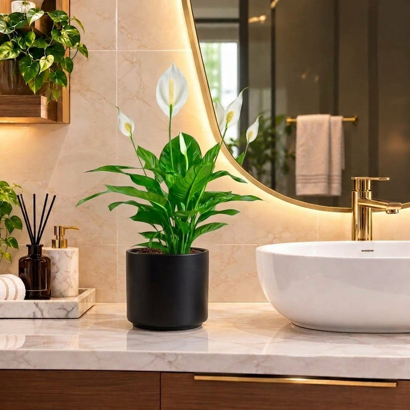 Peace Lily or Spathiphyllum or "زنبق السلام" in ceramic pot | Dubai's Favorite Houseplant!