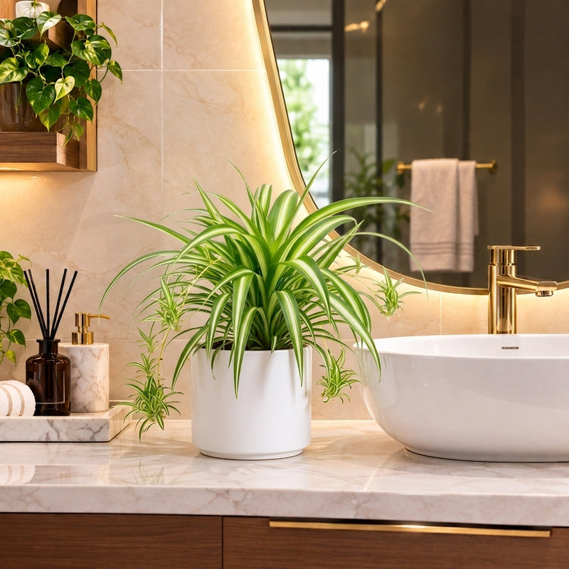 Spider Plant or Air Plant (Chlorophytum Comosum) in Ceramic Pot | Dubai's Popular Houseplant