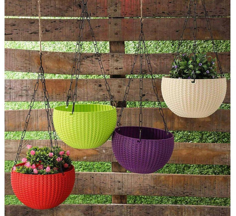Hanging Modern Plastic Pot Green Souq