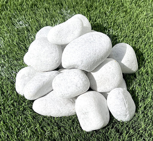 white marble pebbles