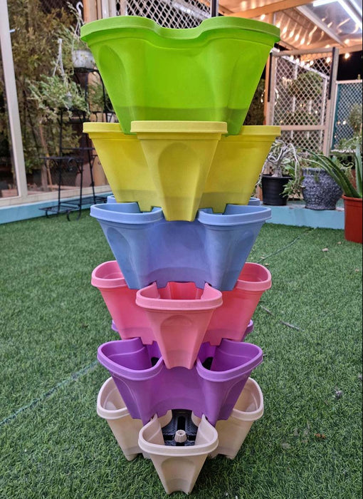 Stacked Vertical Garden Pots Green Souq 1