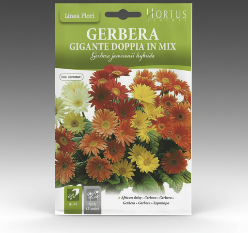 African Daisy "Gerbera Gigante Doppia In Mix" Premium Quality Seeds by Hortus Sementi - Greensouq - 