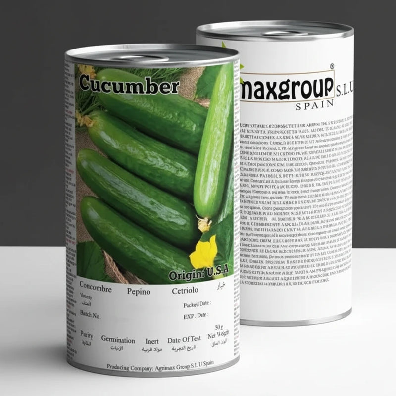 Agrimax Cucumber Jaber Premium Quality Seeds Tin (Made in Spain) 25g 900seeds - Greensouq - 