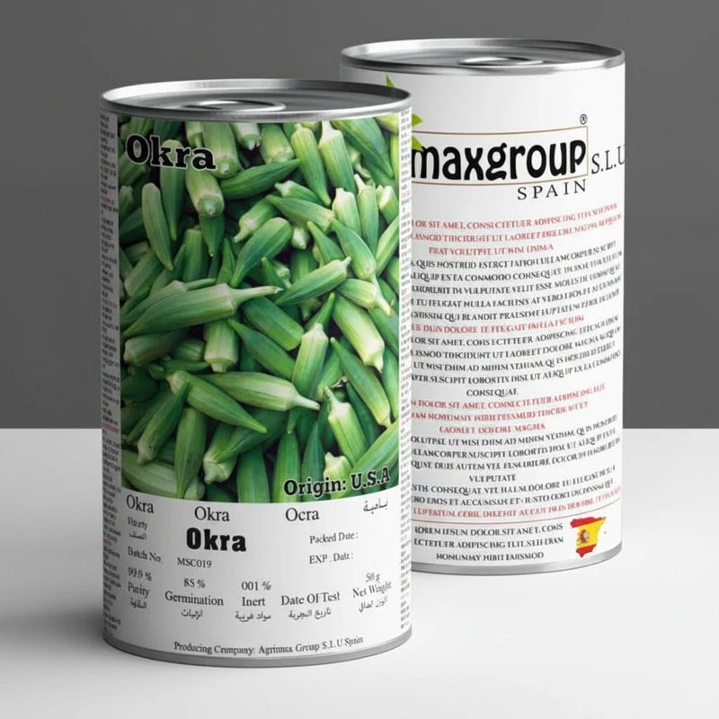 Agrimax Okra Premium Quality Seeds Tin(Made in Spain) - Greensouq - 