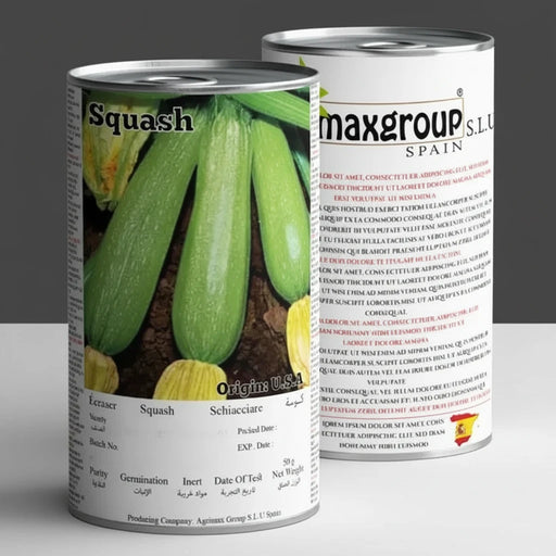 Agrimax Sondus Squash Premium Quality Seeds Tin (Made in Spain) - Greensouq - 