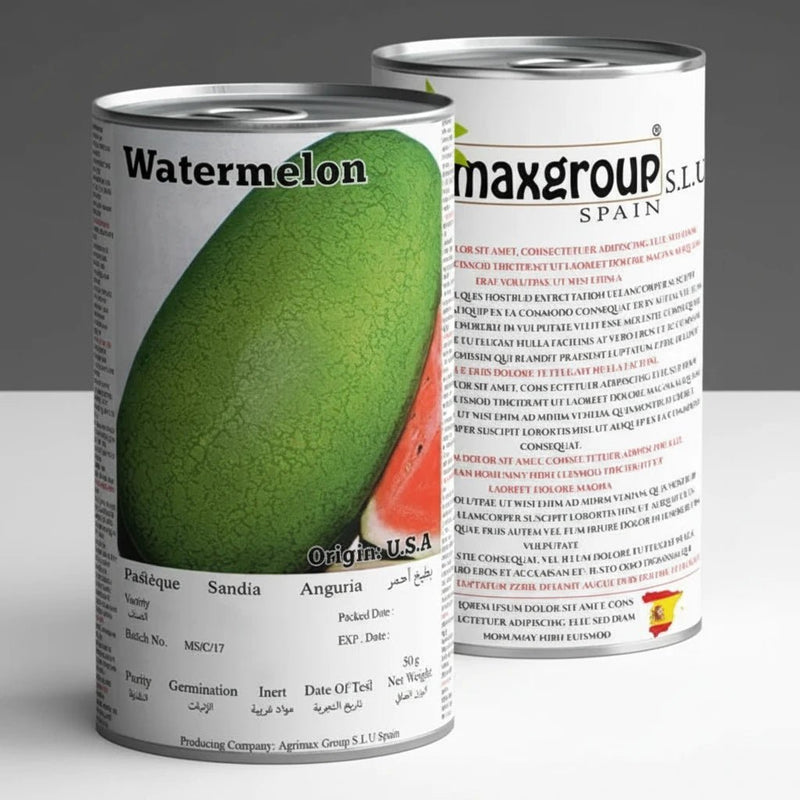 Agrimax Yellow Star Watermelon Premium Quality Seeds Tin (Made in Spain) - Greensouq - 