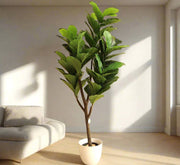 Artificial Ficus lyrata or Fiddle Leaf Fig Tree 1.5m - Greensouq - 