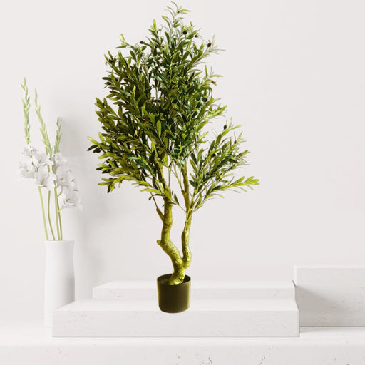 Artificial Olive Tree – 1.5 Meter Height | Realistic Fiber Plastic Trunk - Greensouq - 