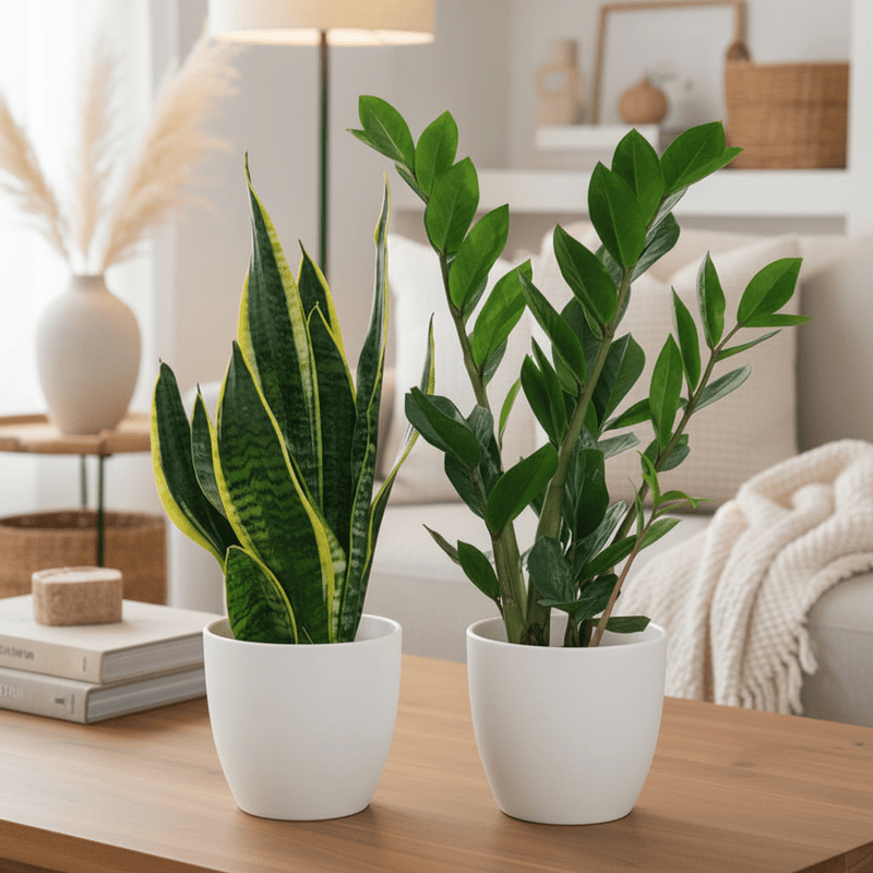 Beginners Plant Set | Plant Starter Kit for Beginners (Snake plant 20-25cm)(Zz Plant 30-40cm) - Greensouq -