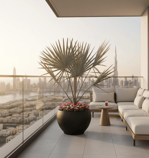 Bismarckia Nobilis "Bismark Palm" بسمارك النخيل in Fancy Fiber Pot 1.8 - 2.0m - Greensouq - 