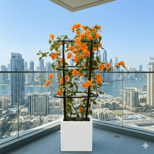 Bougainvillea Orange 80 - 90cm in Grp Square Pot 30x30 | UAE Garden Glory! - Greensouq - 