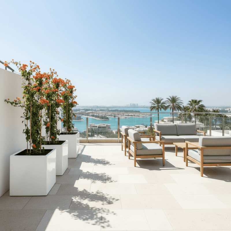 Bougainvillea Orange / Bougainvillea Orange in Grp Square Pot - Greensouq - 