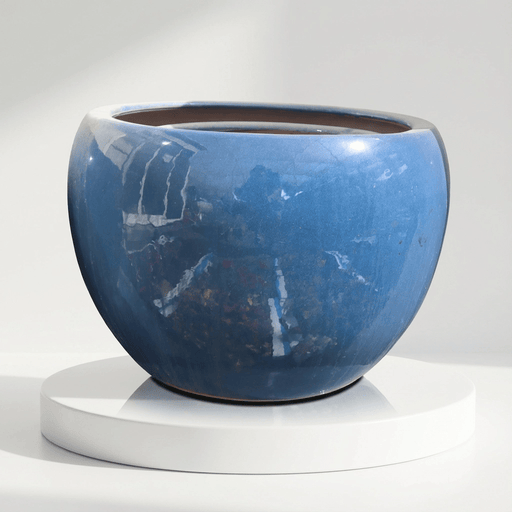 Ceramic Planter/Pot Blue Glazed for Modern Home & Garden - Greensouq - 