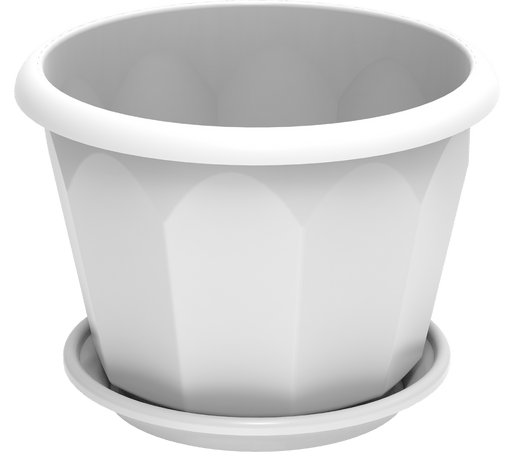 Cosmoplast Hexagonal Flower Pot W/Tray - Greensouq - 