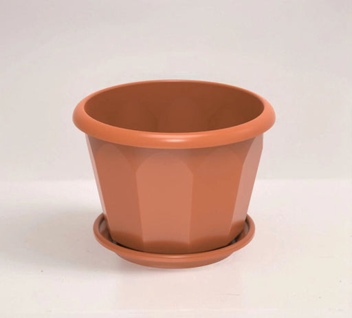 Cosmoplast Hexagonal Flower Pot W/Tray - Greensouq - 