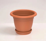 Cosmoplast Round Planter 20" W/Tray - Greensouq - 