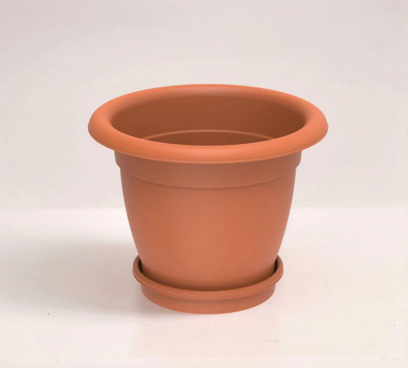 Cosmoplast Round Planter 20" W/Tray - Greensouq - 