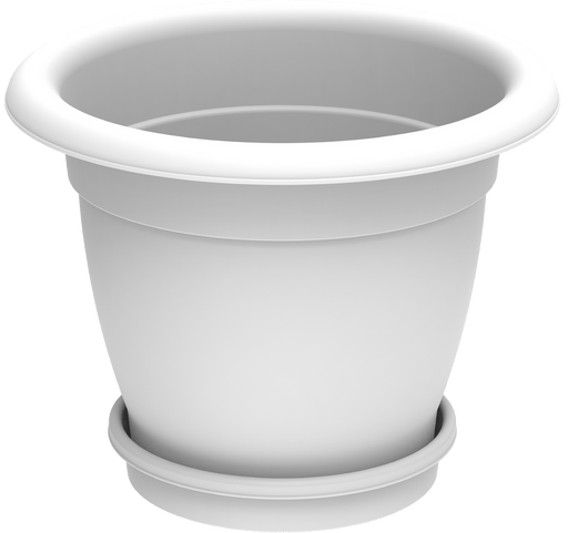 Cosmoplast Round Planter 20" W/Tray - Greensouq - 