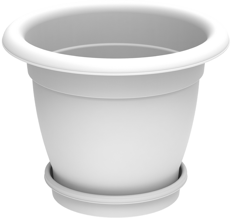Cosmoplast Round Planter 20" W/Tray - Greensouq - 