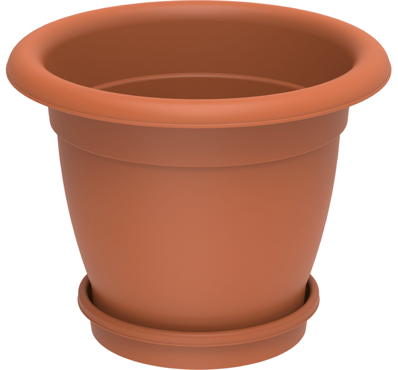 Cosmoplast Round Planter 20" W/Tray - Greensouq - 