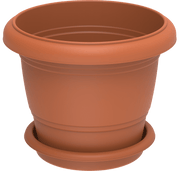 Cosmoplast Round Planter 24" W/Tray - Greensouq - 