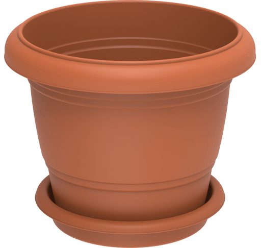 Cosmoplast Round Planter 24" W/Tray - Greensouq - 