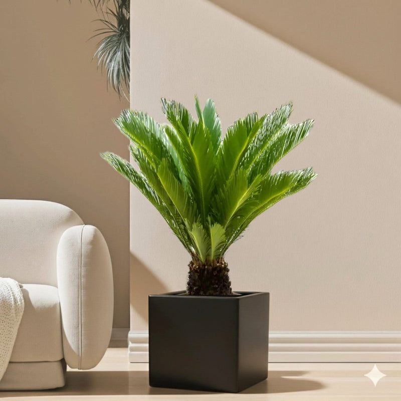 Cycas Revoluta "Sago Palm" in Grp Square Pot 40x40 - Greensouq - 