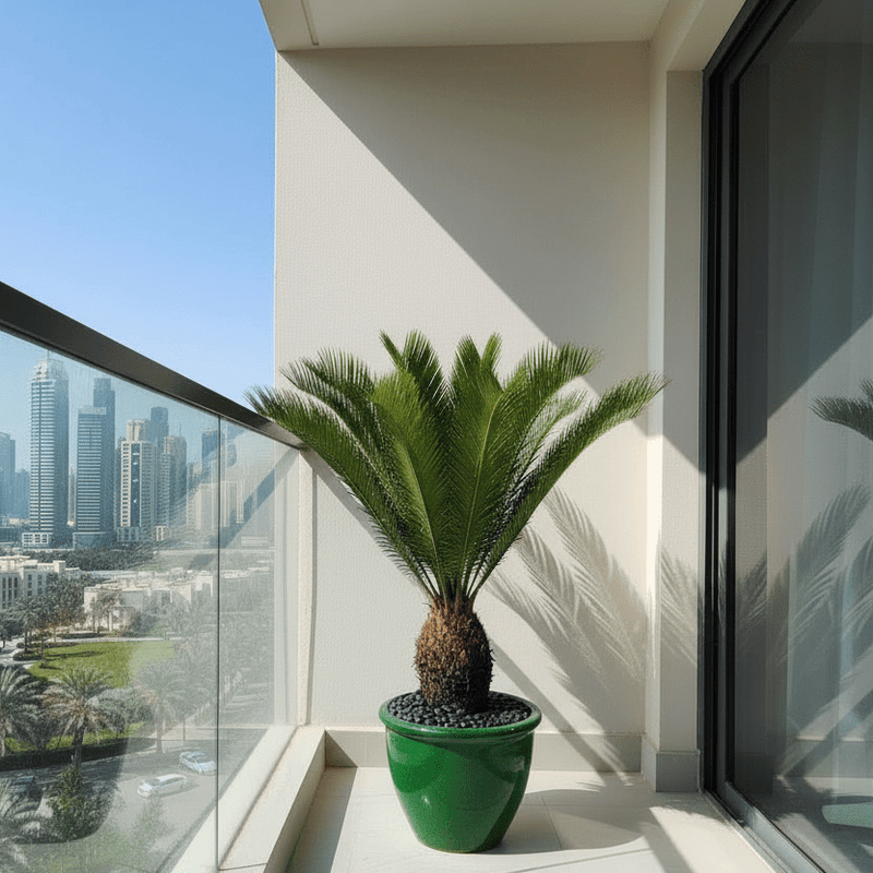 Cycas Revoluta "Sago Palm" in Rolled Rim Pot - Greensouq - 