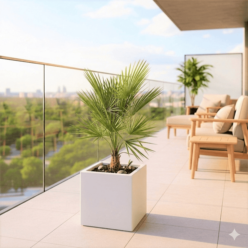 European Fan Palm in Grp Pot 50x50x50 | UAE's Stunning Tropical Palm! - Greensouq - 