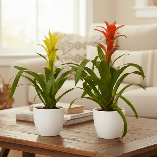 Exotic Bromeliad Pair - Perfect for Any Home! 1 Red 1 yellow Guzmania - Greensouq -