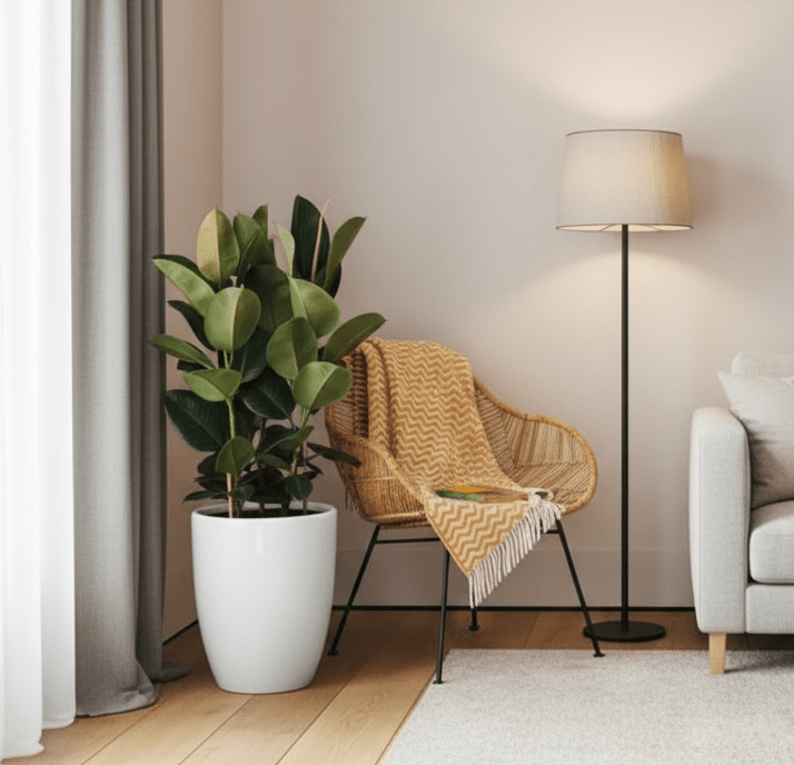 Ficus Elastica "Abidjan" or Rubber Plant (Holland) 80 - 100cm - Greensouq - 