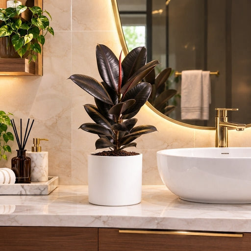 Ficus Elastica “Abidjan” (Rubber Plant) 30-40cm | UAE Lush Greens! - Greensouq - indoor
