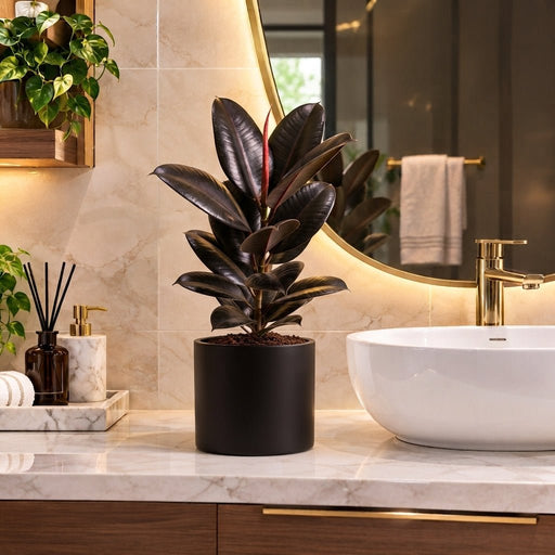 Ficus Elastica “Abidjan” (Rubber Plant) 30-40cm | UAE Lush Greens! - Greensouq - indoor