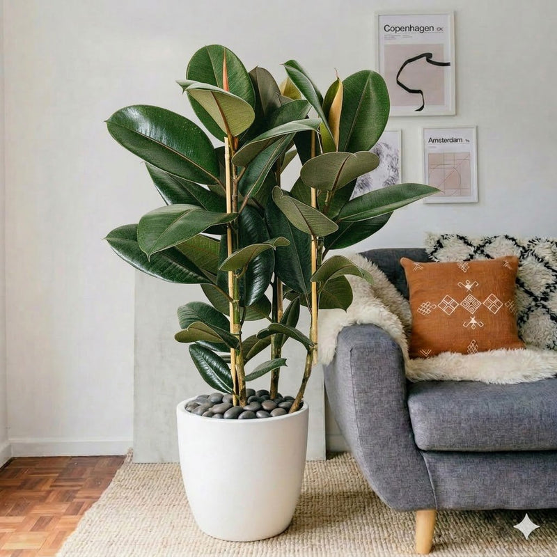 Ficus Elastica "Abidjan" - Rubber Plant (Holland) 80 - 100cm | UAE's Best Houseplant! - Greensouq - 