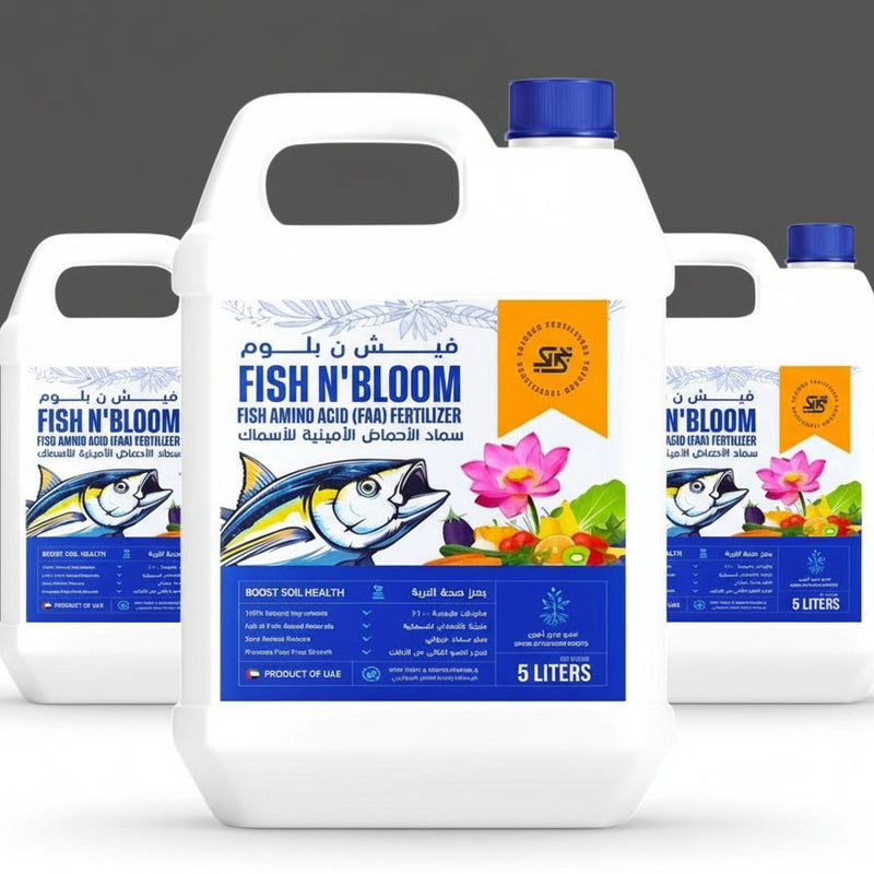 FISH N' BLOOM Fish Amino Acid (FAA) Fertilizer - Organic, Natural Soil Health Booster | 5 Liters - Greensouq - 